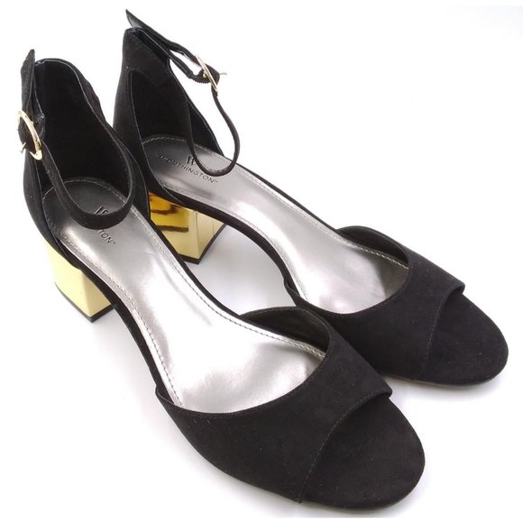 Worthington Shoes - Worthington Womens Ladies Black Suede Chunky Heel Ankle Strap Sandals Sz 9.5 NEW